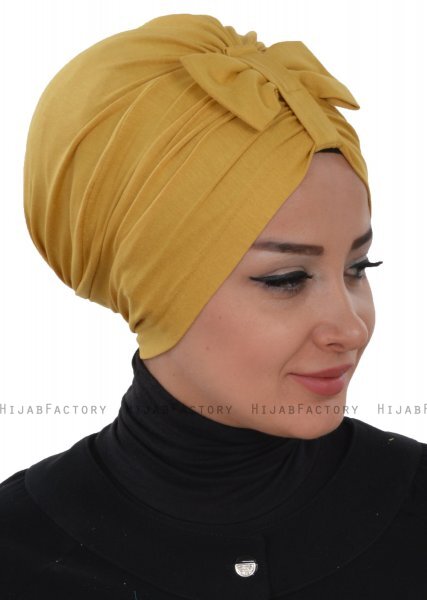 Agnes - Turbante Di Cotone Mostarda - Ayse Turban