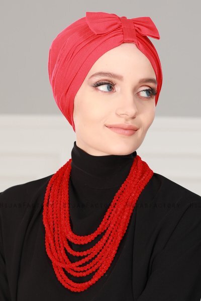 Agnes - Turbante Di Cotone Rosso - Ayse Turban