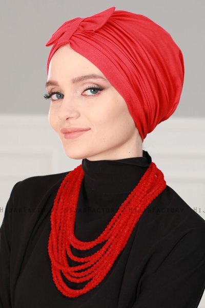 Agnes - Turbante Di Cotone Rosso - Ayse Turban