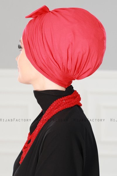 Agnes - Turbante Di Cotone Rosso - Ayse Turban