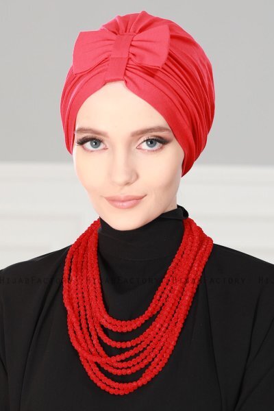 Agnes - Turbante Di Cotone Rosso - Ayse Turban
