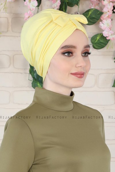 Agnes - Turbante Di Cotone Giallo - Ayse Turban