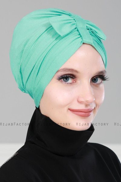 Agnes - Turbante Di Cotone Turchese - Ayse Turban