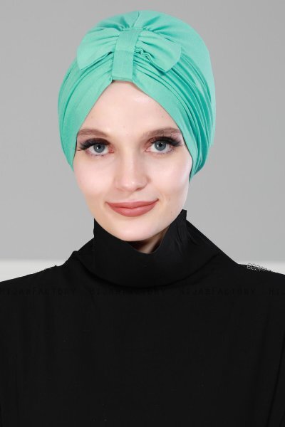 Agnes - Turbante Di Cotone Turchese - Ayse Turban