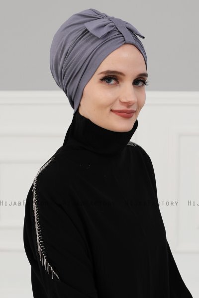Agnes - Turbante Di Cotone Grigio - Ayse Turban