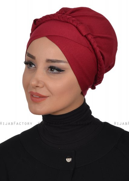 Olivia - Turbante Di Cotone Bordò - Ayse Turban
