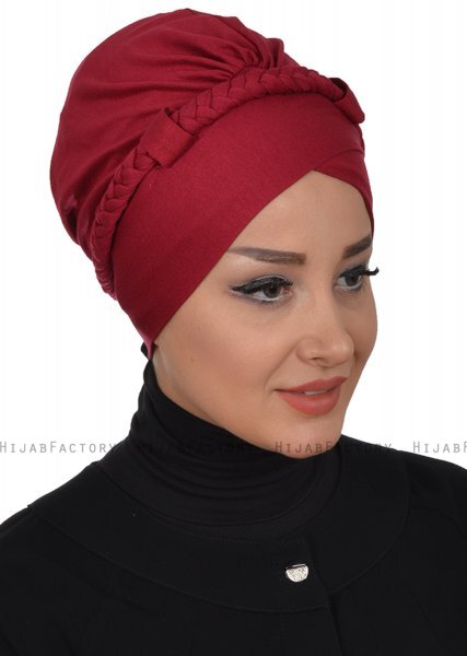 Olivia - Turbante Di Cotone Bordò - Ayse Turban