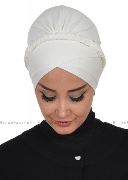 Olivia - Turbante Di Cotone Creme - Ayse Turban