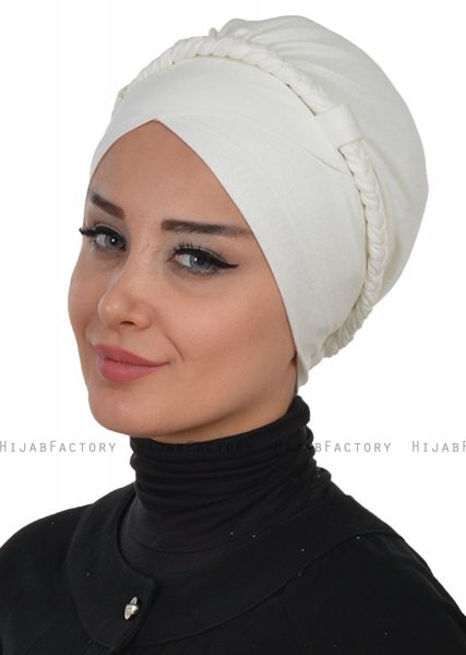Olivia - Turbante Di Cotone Creme - Ayse Turban
