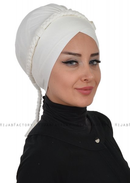 Olivia - Turbante Di Cotone Creme - Ayse Turban