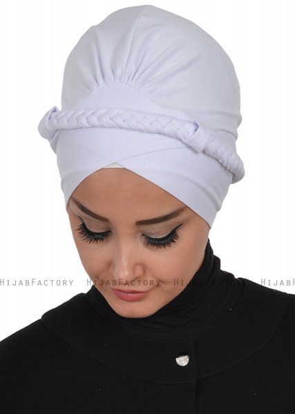 Olivia - Turbante Di Cotone Bianca - Ayse Turban