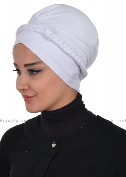 Olivia - Turbante Di Cotone Bianca - Ayse Turban