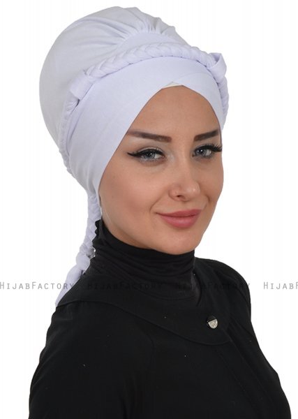 Olivia - Turbante Di Cotone Bianca - Ayse Turban