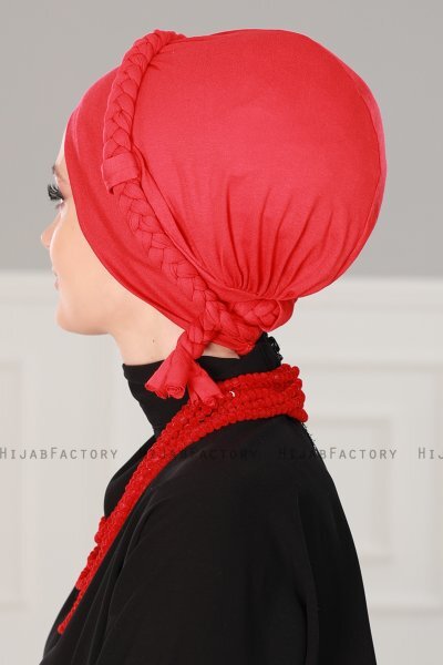 Olivia - Turbante Di Cotone Rosso - Ayse Turban
