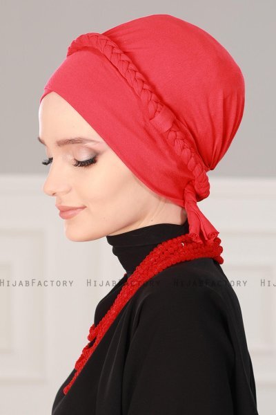 Olivia - Turbante Di Cotone Rosso - Ayse Turban