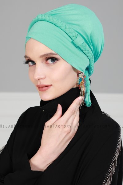 Olivia - Turbante Di Cotone Turchese - Ayse Turban