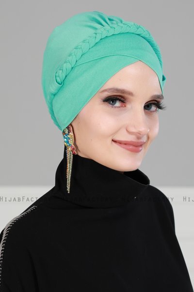 Olivia - Turbante Di Cotone Turchese - Ayse Turban