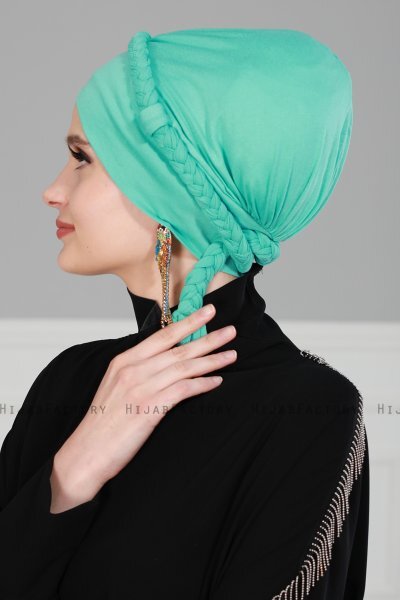 Olivia - Turbante Di Cotone Turchese - Ayse Turban