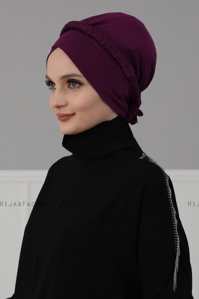 Olivia - Turbante Di Cotone Viola - Ayse Turban