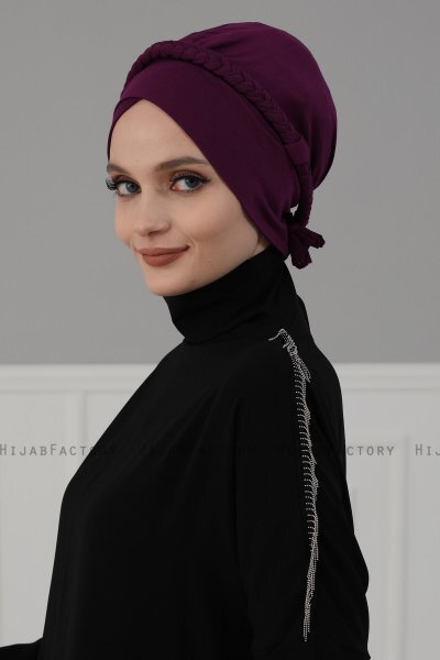 Olivia - Turbante Di Cotone Viola - Ayse Turban