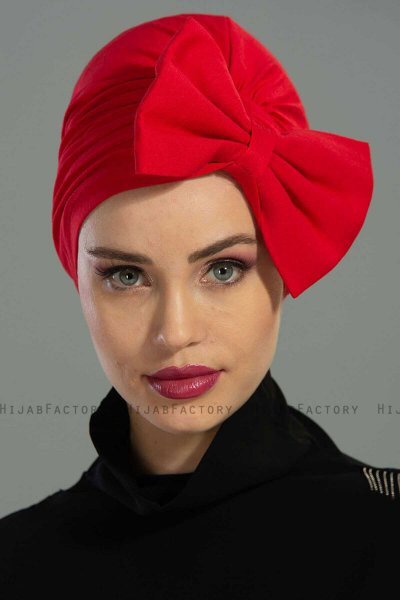 Julia - Turbante Di Cotone Rosso - Ayse Turban