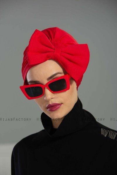 Julia - Turbante Di Cotone Rosso - Ayse Turban