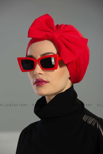 Julia - Turbante Di Cotone Rosso - Ayse Turban