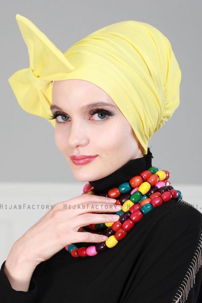 Julia - Turbante Di Cotone Giallo - Ayse Turban