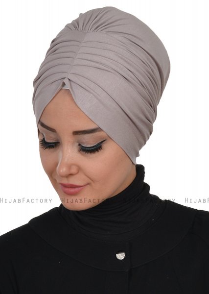 Wilma - Turbante Di Cotone Taupe - Ayse Turban