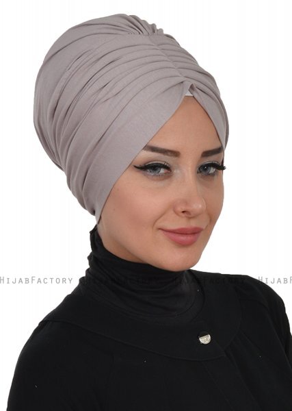 Wilma - Turbante Di Cotone Taupe - Ayse Turban