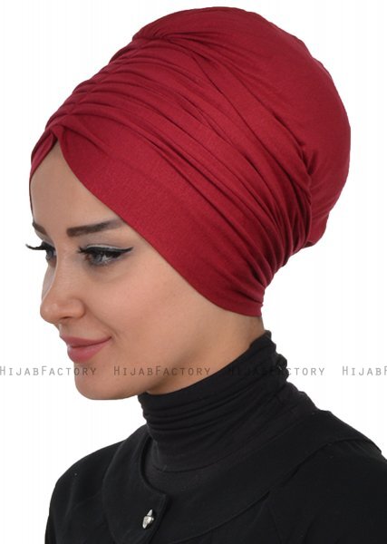 Wilma - Turbante Di Cotone Bordò - Ayse Turban