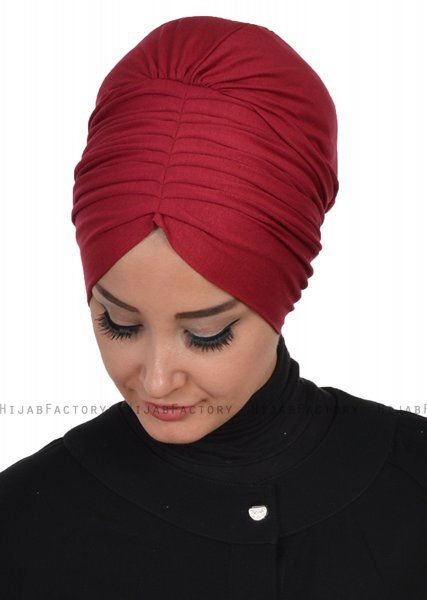 Wilma - Turbante Di Cotone Bordò - Ayse Turban
