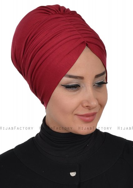 Wilma - Turbante Di Cotone Bordò - Ayse Turban