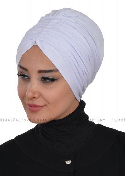 Wilma - Turbante Di Cotone Bianca - Ayse Turban