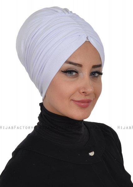 Wilma - Turbante Di Cotone Bianca - Ayse Turban