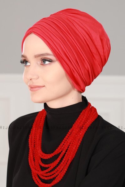 Wilma - Turbante Di Cotone Rosso - Ayse Turban