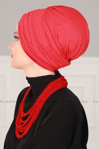 Wilma - Turbante Di Cotone Rosso - Ayse Turban