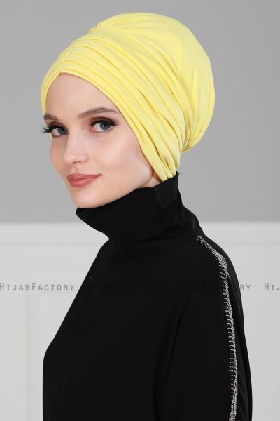 Wilma - Turbante Di Cotone Giallo - Ayse Turban
