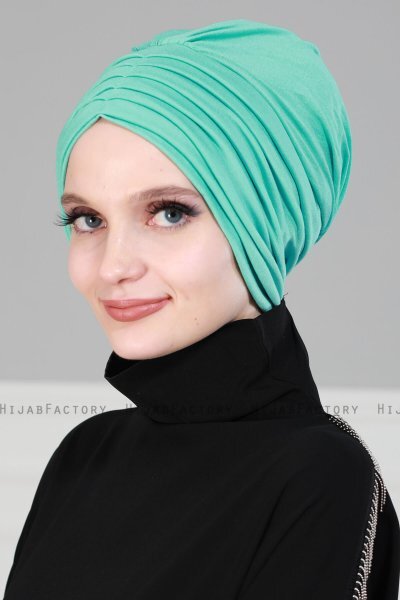 Wilma - Turbante Di Cotone Turchese - Ayse Turban