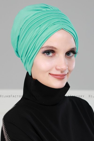 Wilma - Turbante Di Cotone Turchese - Ayse Turban
