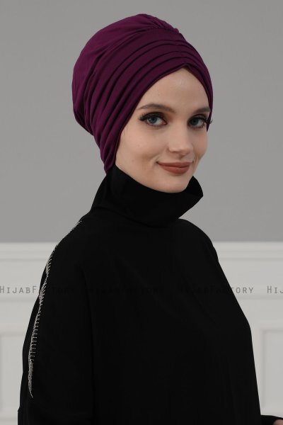 Wilma - Turbante Di Cotone Viola - Ayse Turban