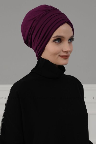 Wilma - Turbante Di Cotone Viola - Ayse Turban