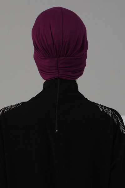 Wilma - Turbante Di Cotone Viola - Ayse Turban