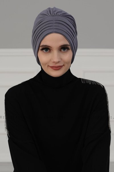 Wilma - Turbante Di Cotone Grigio - Ayse Turban