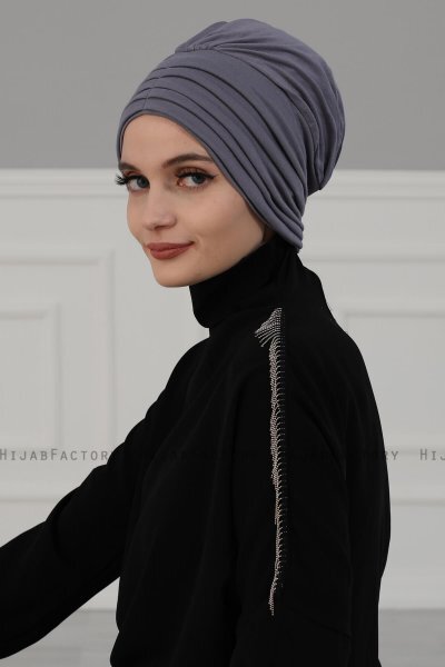 Wilma - Turbante Di Cotone Grigio - Ayse Turban
