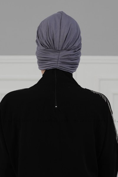 Wilma - Turbante Di Cotone Grigio - Ayse Turban