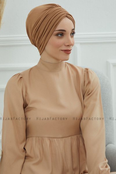 Wilma - Turbante Di Cotone Marrone Chiaro