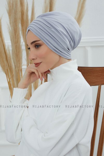 Wilma - Turbante Di Cotone Grigio Chiaro