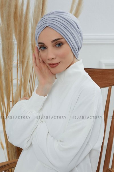 Wilma - Turbante Di Cotone Grigio Chiaro