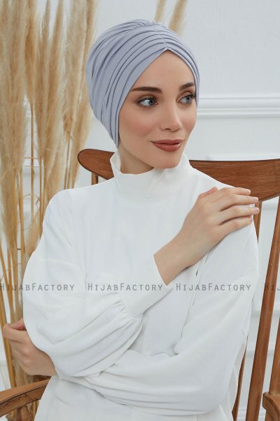 Wilma - Turbante Di Cotone Grigio Chiaro